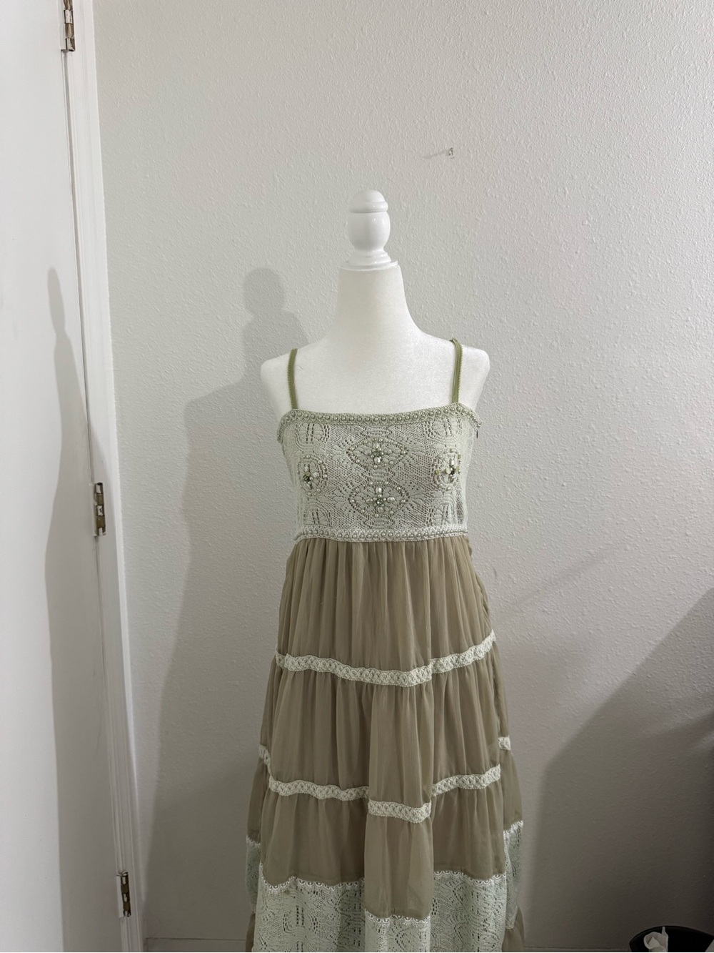 Cottage core like sage green dress